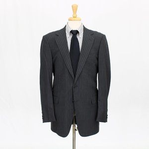 Ermenegildo Zegna su Misura 44L Gray Stripe Two Button Wool Suit Jacket …